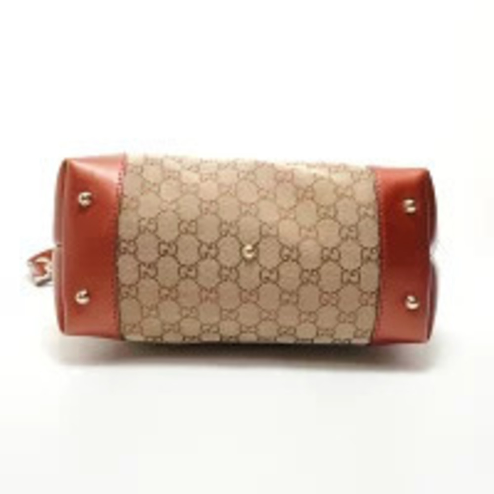 Gucci GG Canvas Glitter Heart Charm Tote Bag Brown - Picture 6 of 11